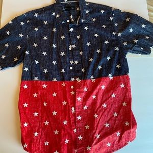 Fourth of July button up short sleeve shirt